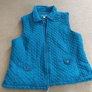 Teal quilted vest petite large